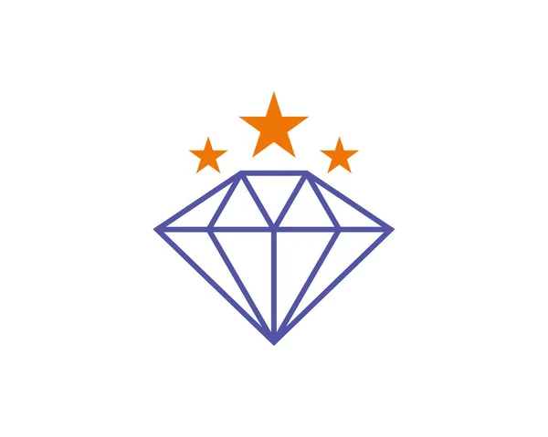 Diamond Star Logo Design Vector Template Creative Diamond Logo Concept — Stock Vector