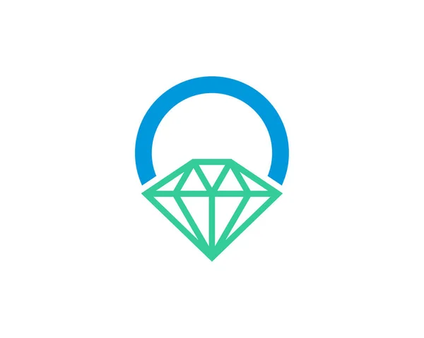 Diamond Point Logo Design Vektorvorlage Creative Diamond Logo Konzept — Stockvektor