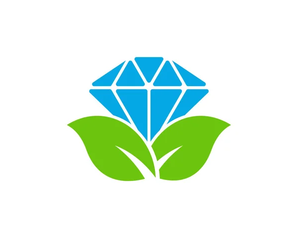 Diamond Leaf Logo Design Vector Template Creative Diamond Logo Concept — Stock Vector