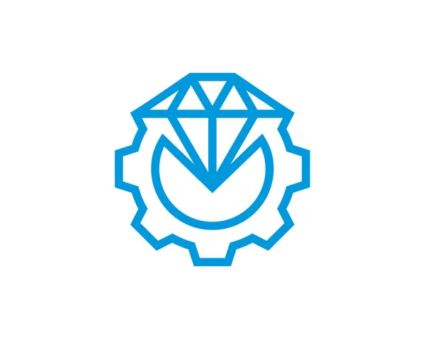 Diamond Gear Λογότυπο Σχεδιασμό Διάνυσμα Πρότυπο Creative Diamond Λογότυπο Έννοια — Διανυσματικό Αρχείο