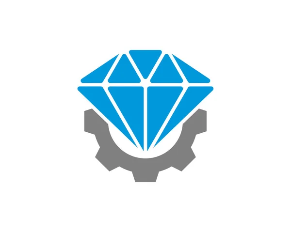 Diamond Zahnrad Logo Design Vektorvorlage Creative Diamond Logo Konzept — Stockvektor