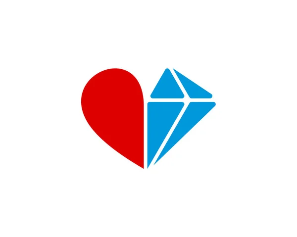 Love Diamond Logo Design Vector Template Creative Diamond Logo Concept — Stock Vector