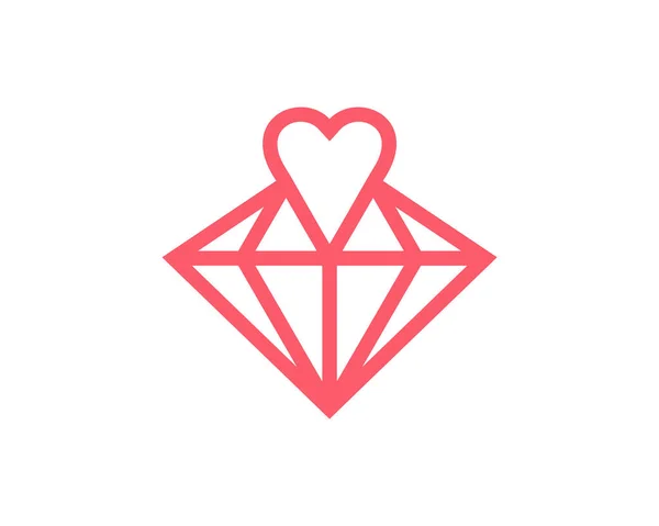 Love Diamond Λογότυπο Σχεδιασμό Διάνυσμα Πρότυπο Creative Diamond Λογότυπο Έννοια — Διανυσματικό Αρχείο