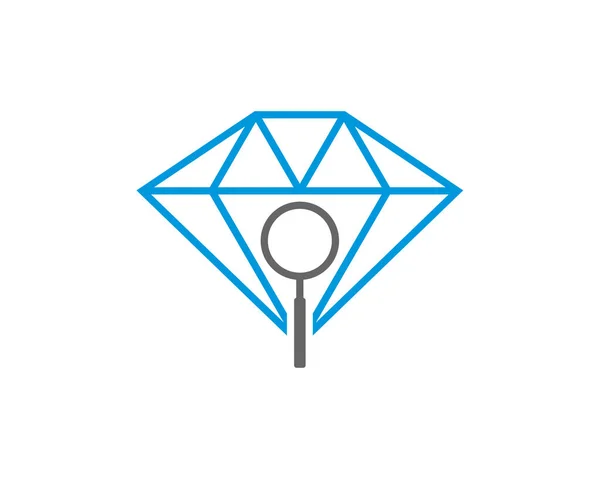 Search Diamond Logo Design Vector Template Creative Diamond Logo Concept — Stock Vector