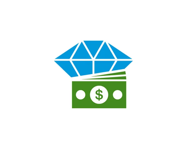 Алмаз Дизайном Логотипу Гроші Векторний Шаблон Концепція Логотипу Creative Diamond — стоковий вектор