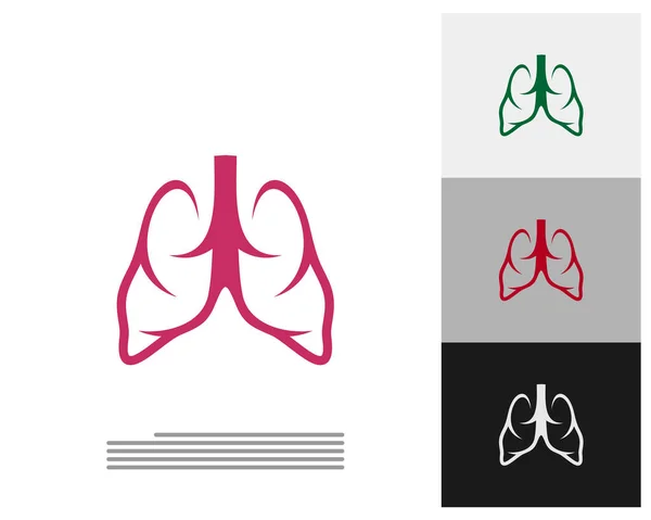 Lungs Logo Template Design Vector Emblem Design Concept Creative Symbol — Stock Vector