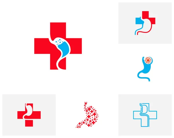 Набір Логотипів Health Stomach Векторний Шаблон Концепції Дизайну Логотипу Креативного — стоковий вектор