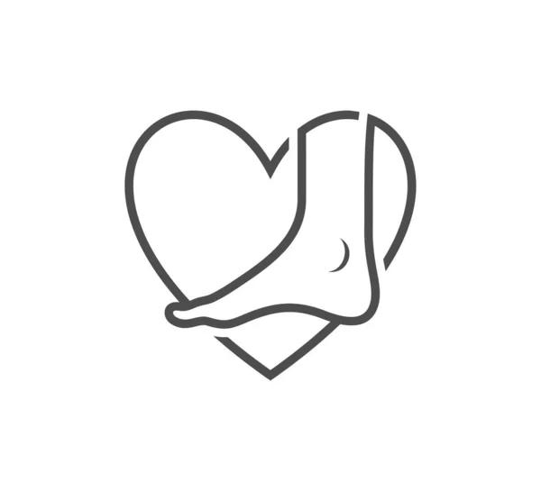 Love Foot Modello Vettoriale Logo Creative Foot Concetti Design Del — Vettoriale Stock