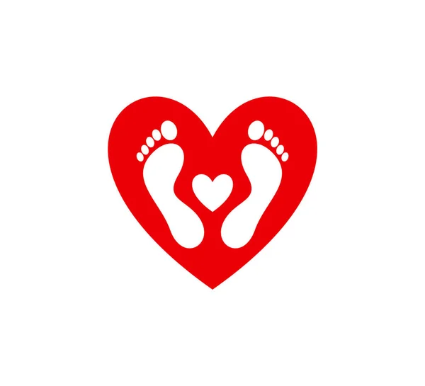 愛足のロゴベクトルテンプレート 足のロゴデザインコンセプトの創造 — ストックベクタ
