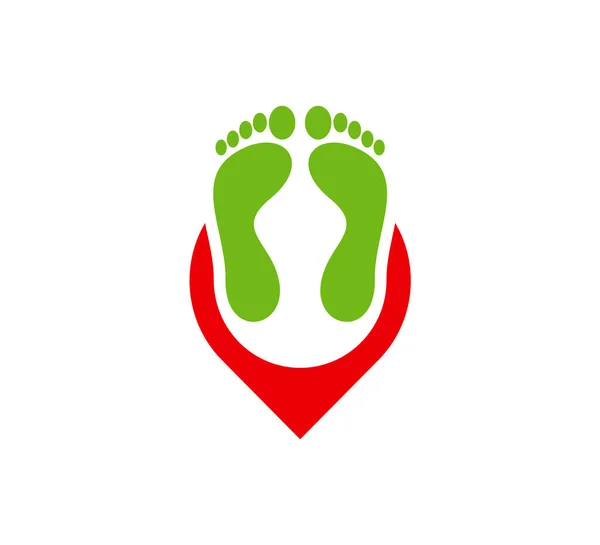 Modello Vettoriale Del Logo Foot Point Concetti Progettazione Del Logo — Vettoriale Stock