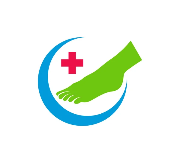 Health Medical Foot Λογότυπο Διάνυσμα Πρότυπο Creative Foot Έννοιες Σχεδιασμού — Διανυσματικό Αρχείο