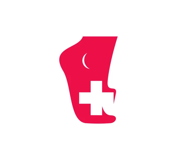 Здоров Медичний Фут Логотип Векторний Шаблон Креативні Концепції Дизайну Логотипу — стоковий вектор