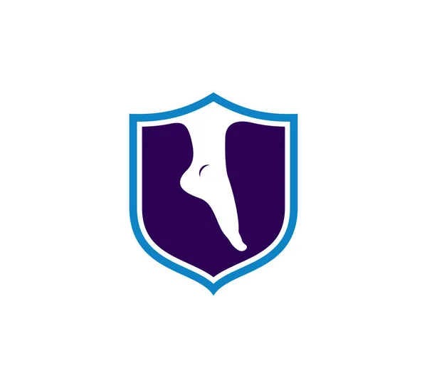 Πρότυπο Φορέα Λογότυπο Shield Foot Creative Foot Έννοιες Σχεδιασμού Λογότυπου — Διανυσματικό Αρχείο