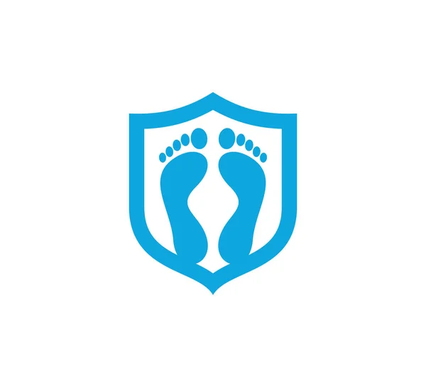 Modello Vettoriale Logo Shield Foot Concetti Design Del Logo Creative — Vettoriale Stock
