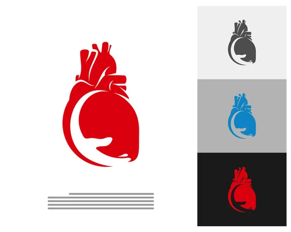 Plantilla Vector Logotipo Heart Care Conceptos Diseño Logotipo Creative Human — Archivo Imágenes Vectoriales