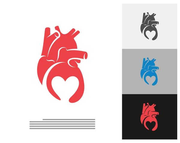 Herz Liebe Logo Vektorschablone Creative Human Heart Logo Design Konzepte — Stockvektor