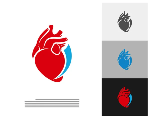 Plantilla Vector Logotipo Corazón Humano Conceptos Diseño Logotipo Corazón Humano — Archivo Imágenes Vectoriales