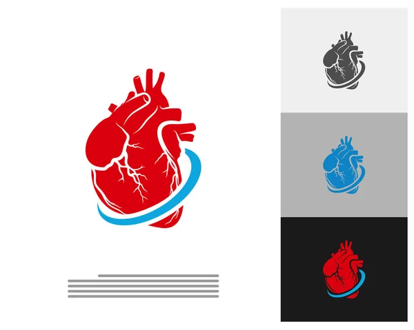 Plantilla Vector Logotipo Corazón Humano Conceptos Diseño Logotipo Corazón Humano — Archivo Imágenes Vectoriales