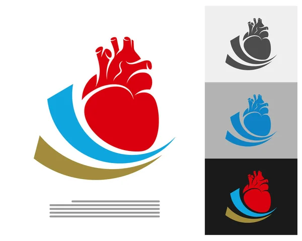 人間のハートのロゴベクトルテンプレート 創造的な人間のハートのロゴデザインコンセプト — ストックベクタ