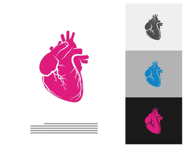 Modello Vettoriale Del Logo Human Heart Concetti Design Del Logo — Vettoriale Stock
