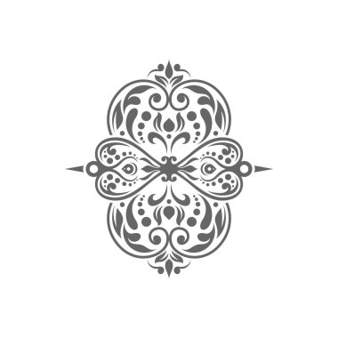 Henna, Mehndi, dövme, dekorasyon için mandala şeklinde dairesel desen. Etnik doğu tarzında dekoratif süs. Boyama kitabı sayfası.
