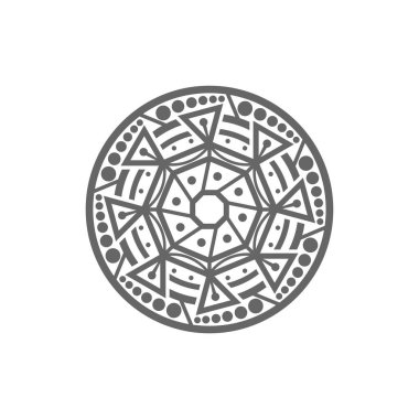Henna, Mehndi, dövme, dekorasyon için mandala şeklinde dairesel desen. Etnik doğu tarzında dekoratif süs. Boyama kitabı sayfası.
