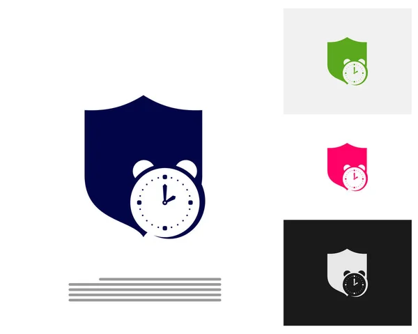 Ασφάλεια Ρολόι Λογότυπο Σχεδιασμό Διάνυσμα Έννοια Πρότυπο Λογότυπου Διαχείρισης Χρόνου — Διανυσματικό Αρχείο