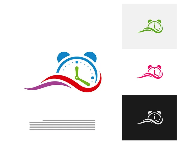 Σχεδιασμός Λογότυπου Ρολογιού Διάνυσμα Πρότυπο Λογότυπου Διαχείρισης Χρόνου Αντίληψη Εικονίδιο — Διανυσματικό Αρχείο