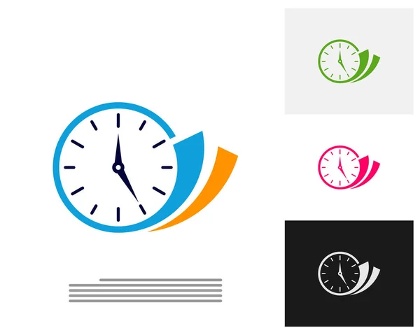 Σχεδιασμός Λογότυπου Ρολογιού Διάνυσμα Πρότυπο Λογότυπου Διαχείρισης Χρόνου Αντίληψη Εικονίδιο — Διανυσματικό Αρχείο