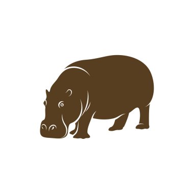 Hippopotamus logo tasarım vektörü. Simge Sembolü. Şablon İllüstrasyonu