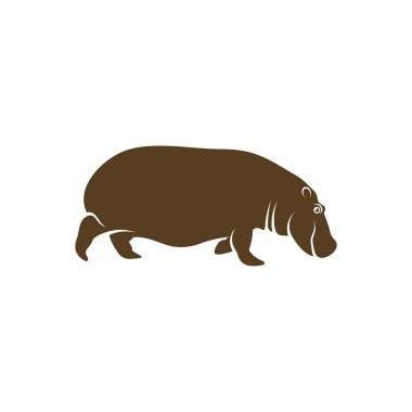 Hippopotamus logo tasarım vektörü. Simge Sembolü. Şablon İllüstrasyonu