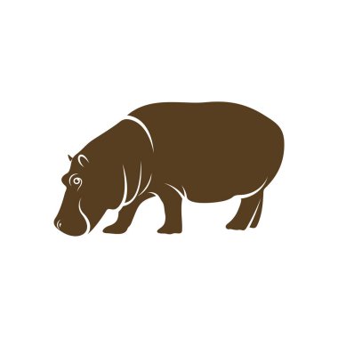 Hippopotamus logo tasarım vektörü. Simge Sembolü. Şablon İllüstrasyonu