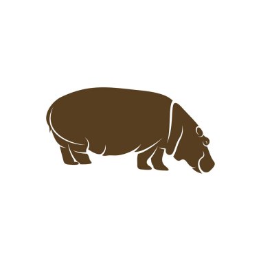 Hippopotamus logo tasarım vektörü. Simge Sembolü. Şablon İllüstrasyonu