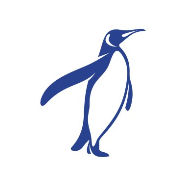 Penguen kuşu logo tasarım vektörü. Simge Sembolü. Şablon İllüstrasyonu