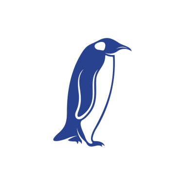 Penguen kuşu logo tasarım vektörü. Simge Sembolü. Şablon İllüstrasyonu