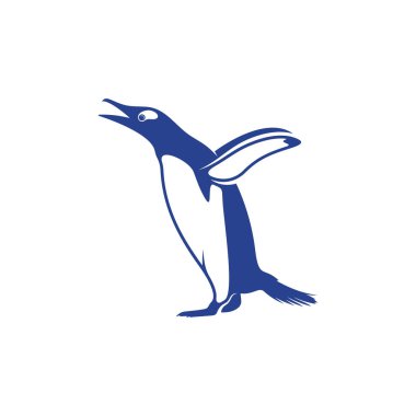 Penguen kuşu logo tasarım vektörü. Simge Sembolü. Şablon İllüstrasyonu