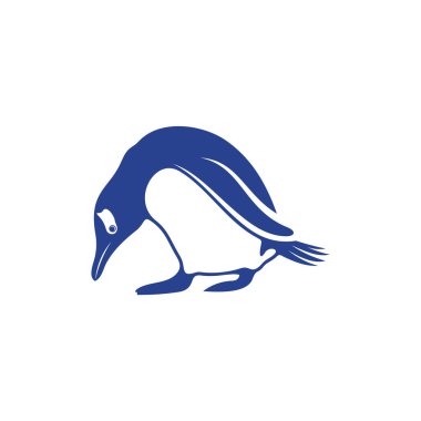 Penguen kuşu logo tasarım vektörü. Simge Sembolü. Şablon İllüstrasyonu