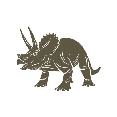 Triceratops dinozorları logo tasarım vektörü. Simge Sembolü. Şablon İllüstrasyonu