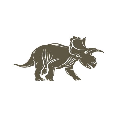 Triceratops dinozorları logo tasarım vektörü. Simge Sembolü. Şablon İllüstrasyonu