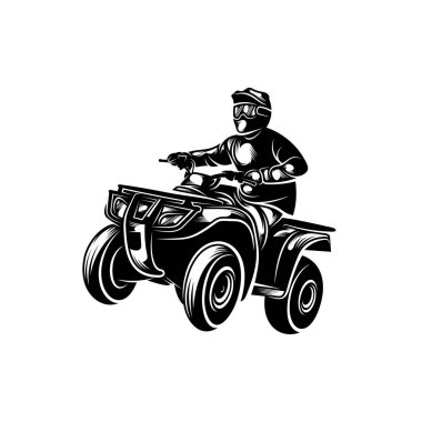 ATV logo vektörü, Quad bisiklet yarışması logo vektör çizimi, siluet tasarımı