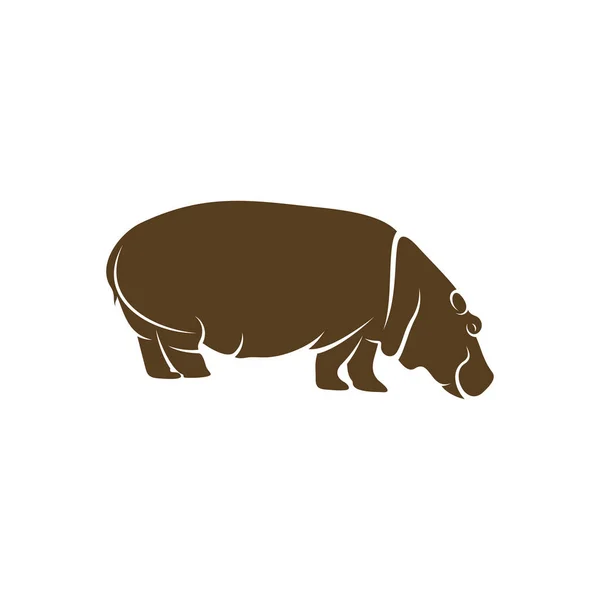 Hippopotamus Logo Design Vector Icon Symbol Template Illustration — Stock Vector