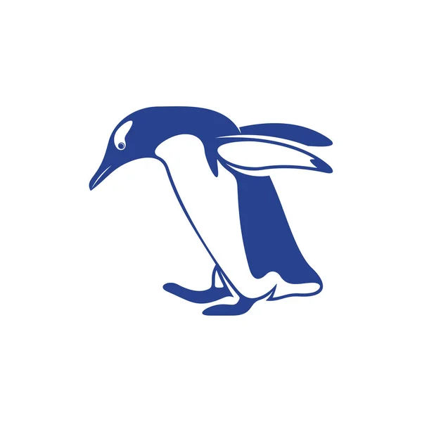 Tučňák Ptačí Logo Design Vektor Symbol Ikony Ilustrace Šablony — Stockový vektor