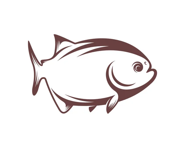 Piranha Fisch Logo Design Vektor Symbolbild Vorlagenillustration — Stockvektor