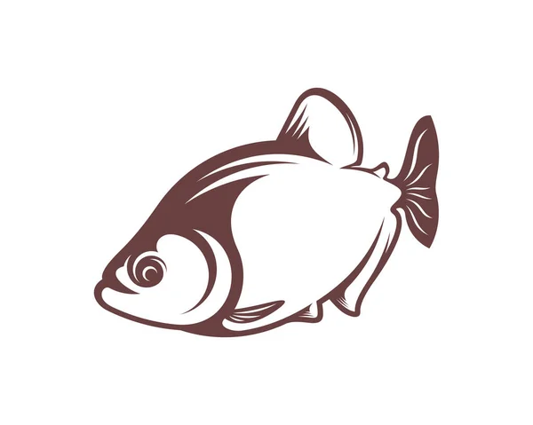 Piranha Fisch Logo Design Vektor Symbolbild Vorlagenillustration — Stockvektor