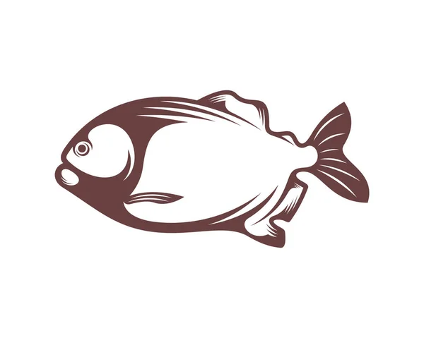 Piranha Fisch Logo Design Vektor Symbolbild Vorlagenillustration — Stockvektor
