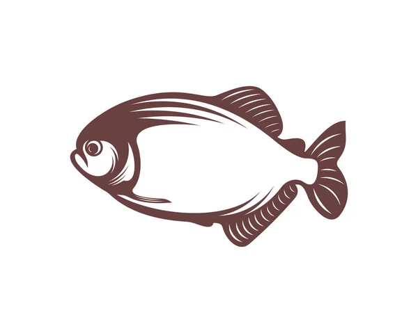 Piranha Vis Logo Ontwerp Vector Ikoon Symbool Template Illustratie — Stockvector