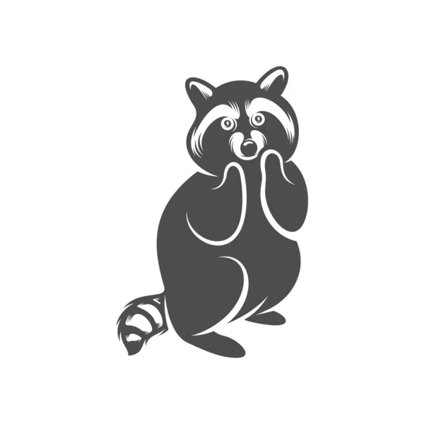 Racoon Logo Design Vector Icon Symbol Template Illustration — Stock Vector