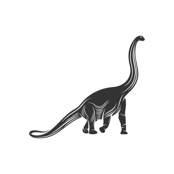 ブロントサウルスのロゴデザインベクター アイコンシンボル テンプレートイラスト — ストックベクタ