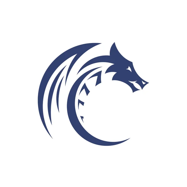 Dragon Logo Design Vector Icon Symbol Template Illustration — Stock Vector