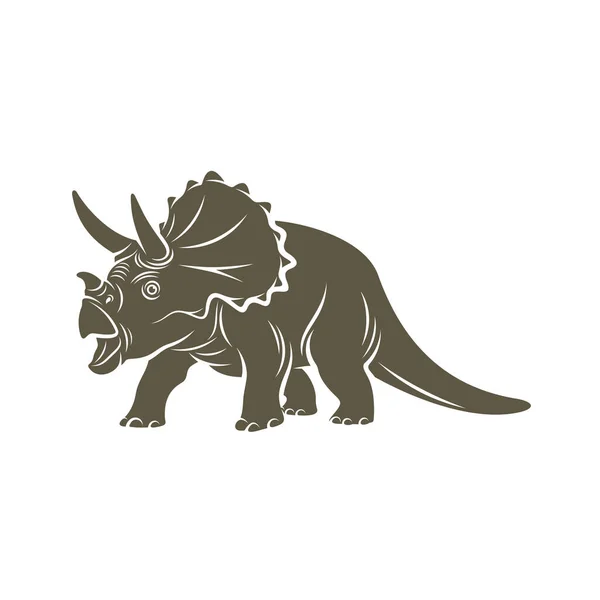 Triceratops Dinosauři Logo Design Vektor Symbol Ikony Ilustrace Šablony — Stockový vektor